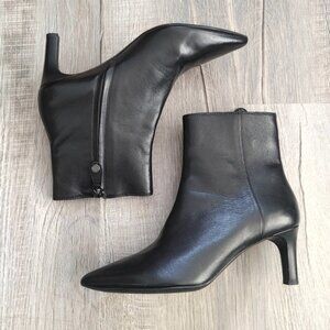 Geox Bibbiana Heeled Leather Ankle Boots
